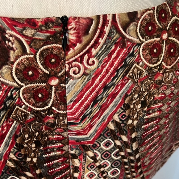 Dress size 12 Red/Grey/Cream/Tan/Brown sleeveless - Picture 4 of 7